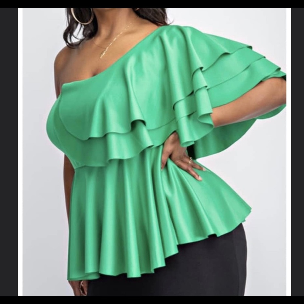 One shoulder peplum blouse! NWT